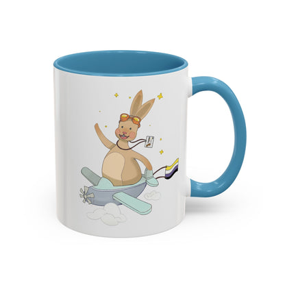 Badgie Ceramic Coffee Mug - Nonbinary Rabbit “Rex”