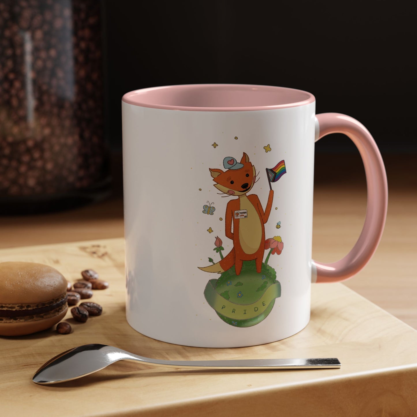 Badgie Ceramic Coffee Mug - Pride Fox "Kit"