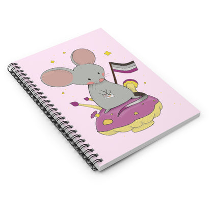 Badgie Spiral Notebook Ruled Lines - Asexual Mouse "Roan"