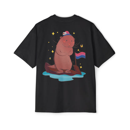 Badgie Oversized Heavy Drop Shoulder T-Shirt - Bisexual Otter "River"