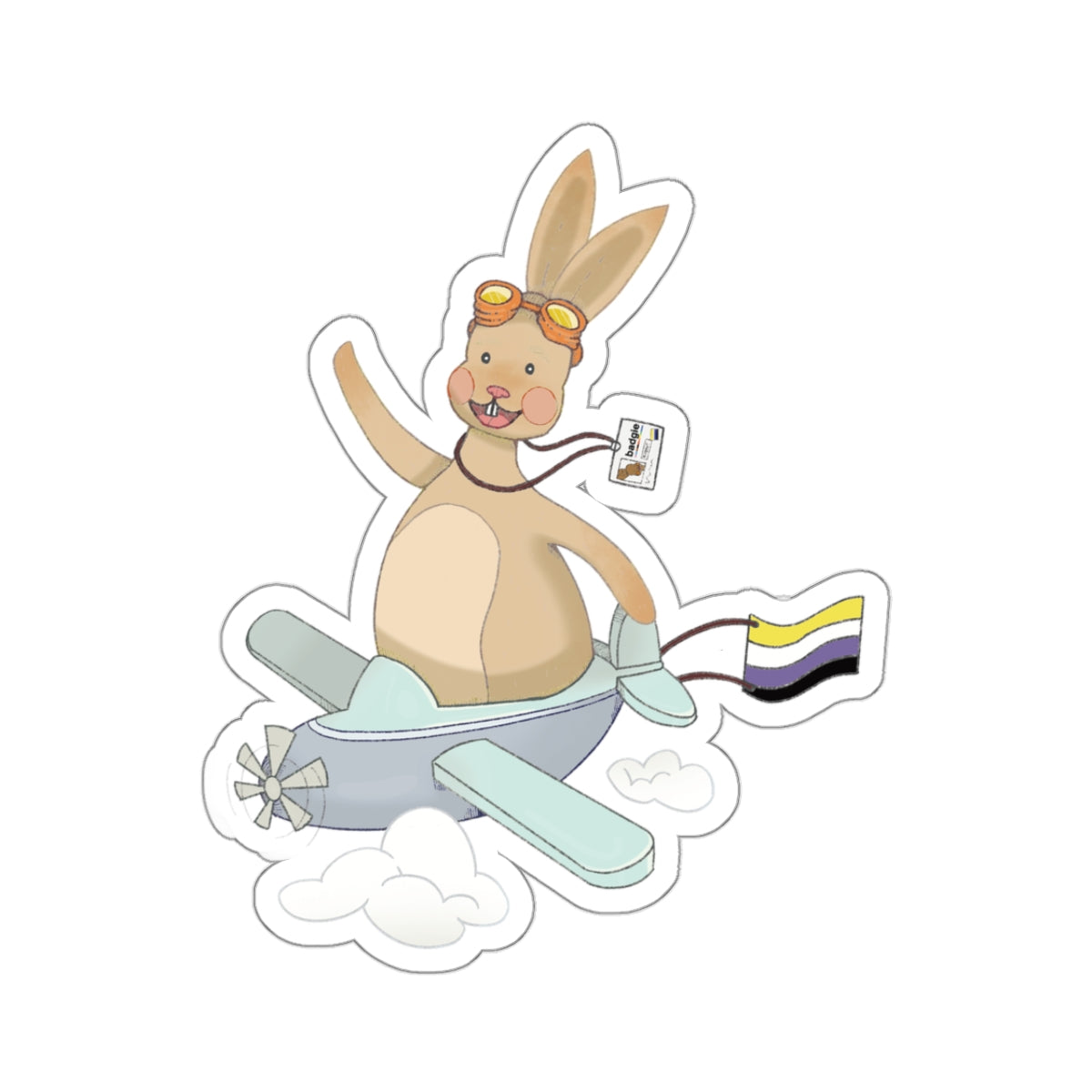 Kiss-Cut Stickers - Nonbinary Rabbit "Rex"