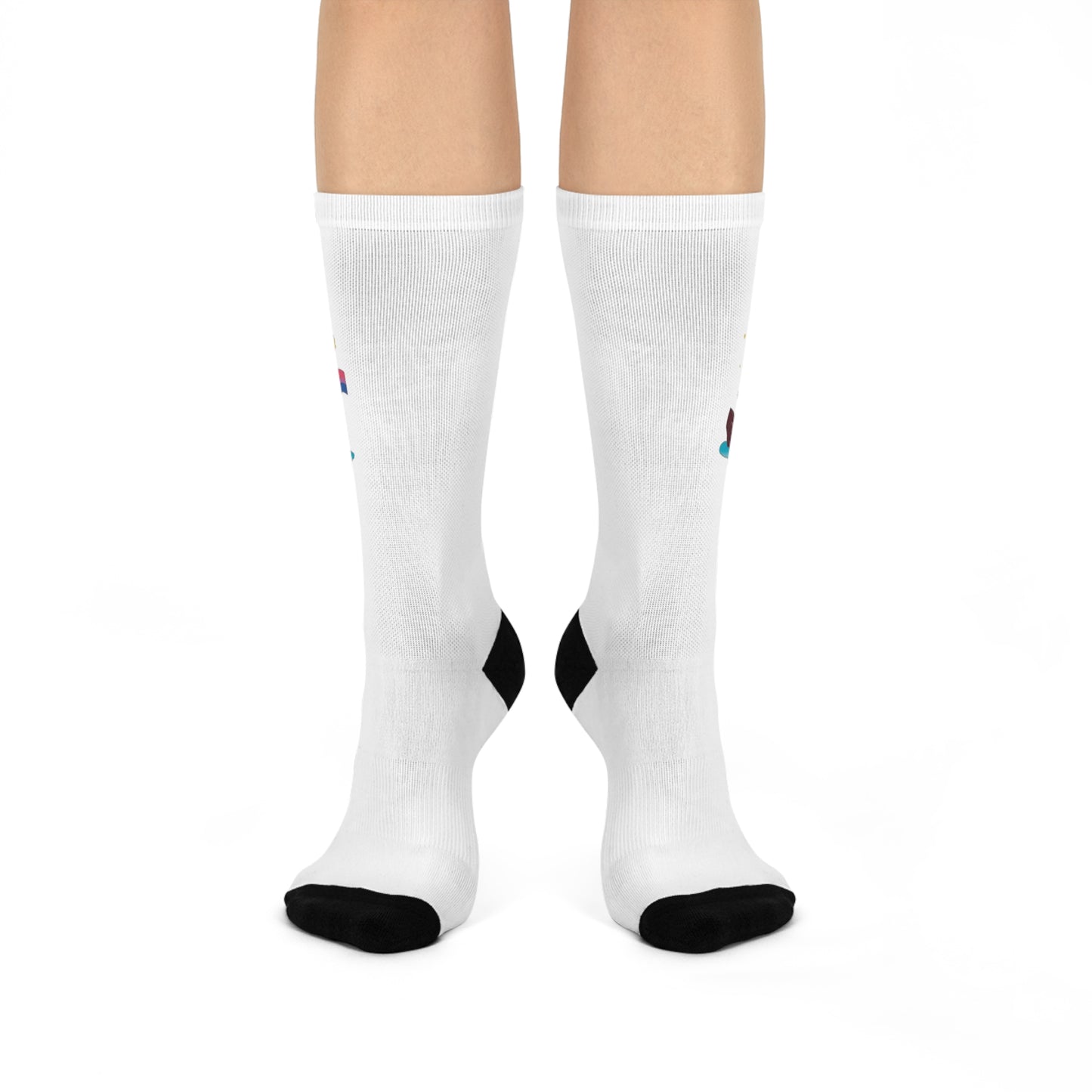 Badgie Crew Socks White - Bisexual Otter "River"