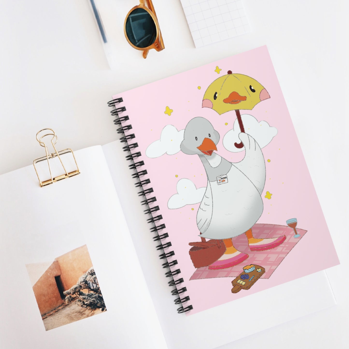 Badgie Spiral Notebook Ruled Lines - Lesbian Goose "Tula"