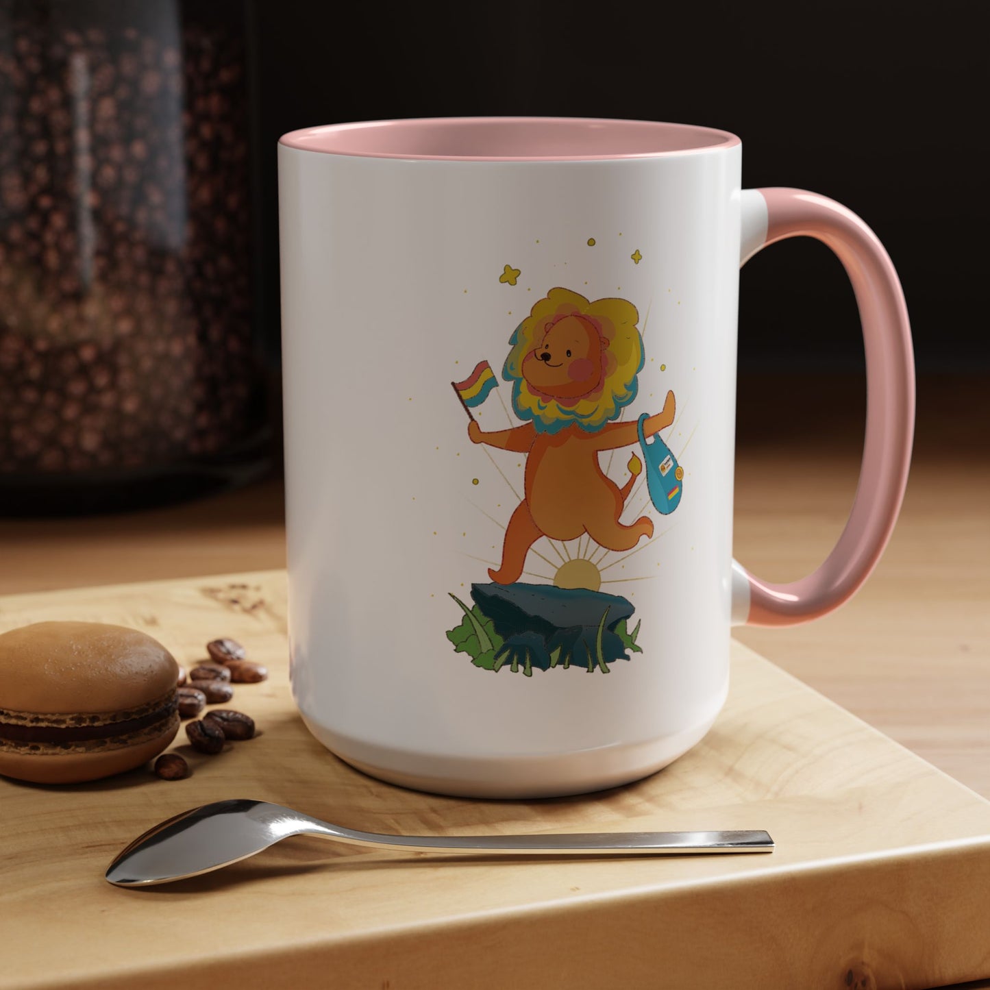 Badgie Ceramic Coffee Mug - Pansexual Lion "Barb"