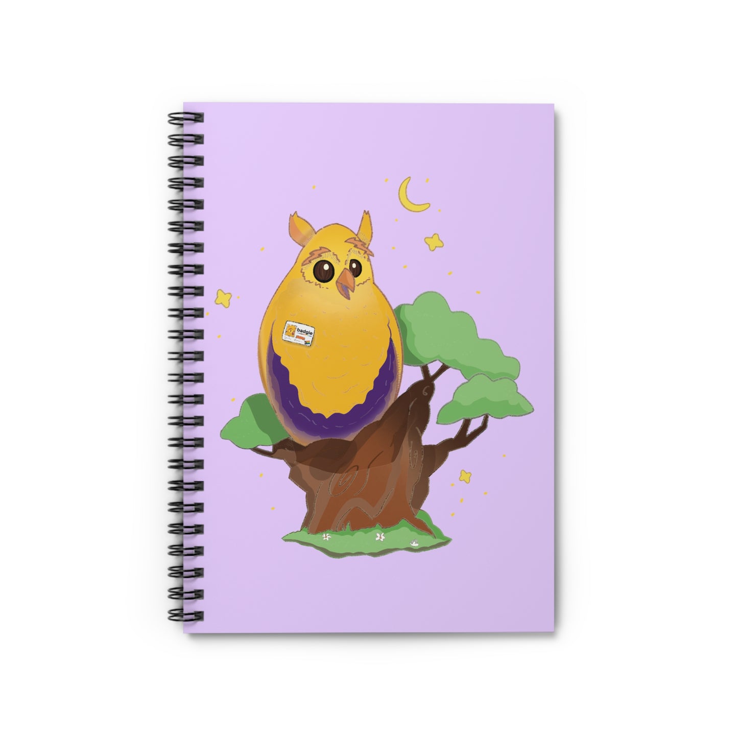 Badgie Spiral Notebook Ruled Lines - Intersex Owl "Albert"