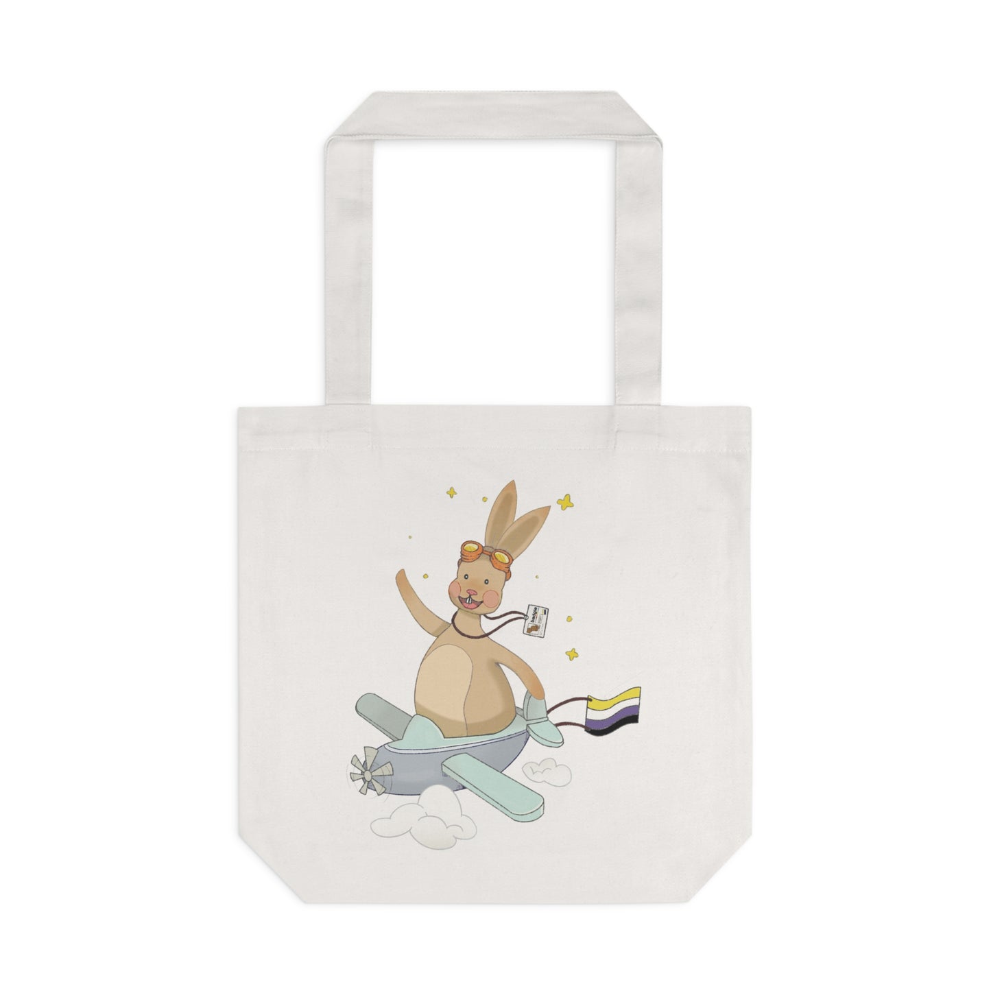 Badgie Tote Bag - Nonbinary Rabbit "Rex"