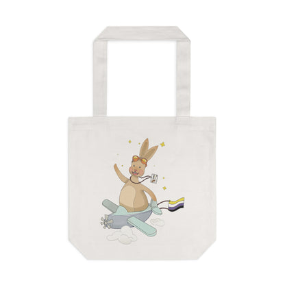 Badgie Tote Bag - Nonbinary Rabbit "Rex"