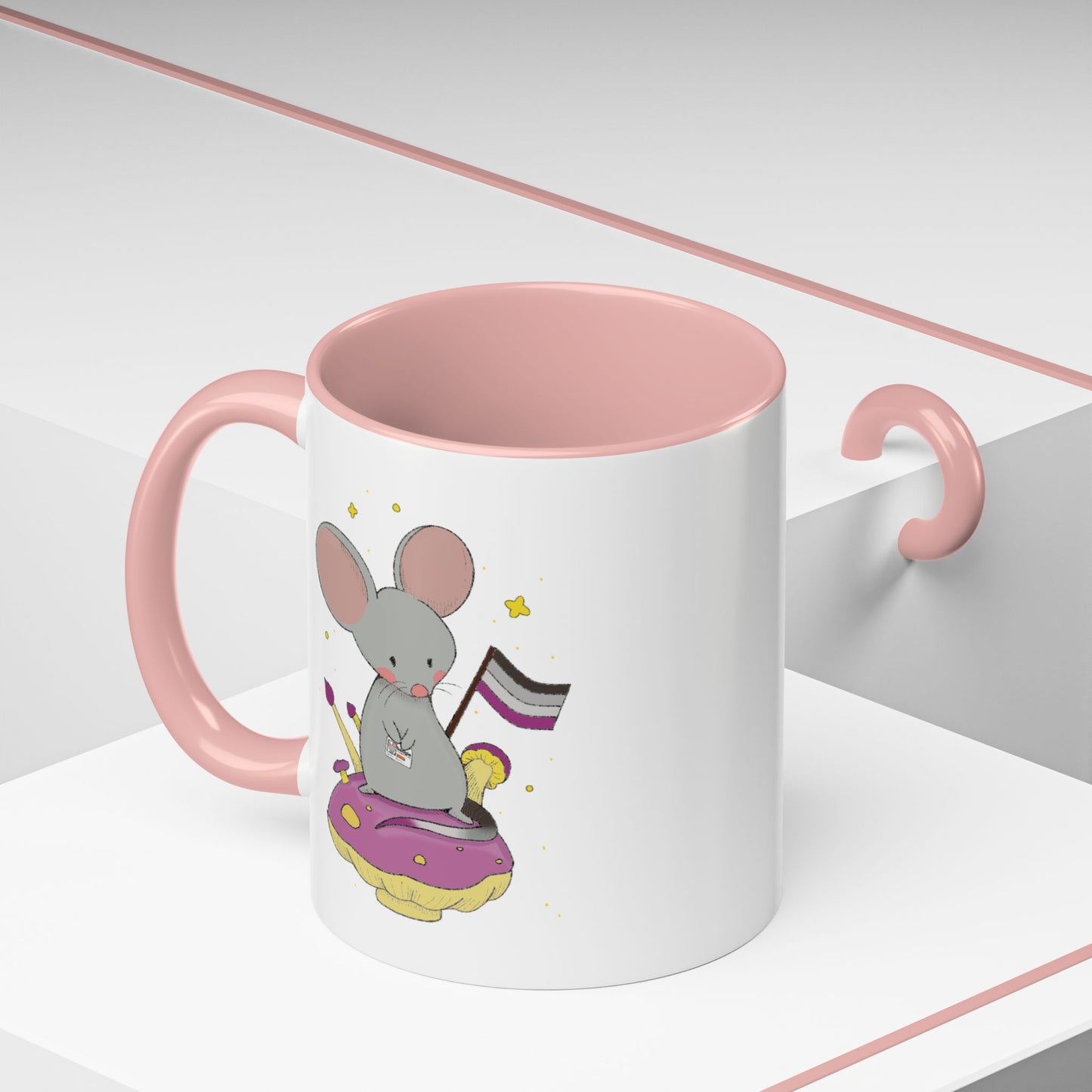 Badgie Ceramic Coffee Mug - Asexual Mouse "Roan"