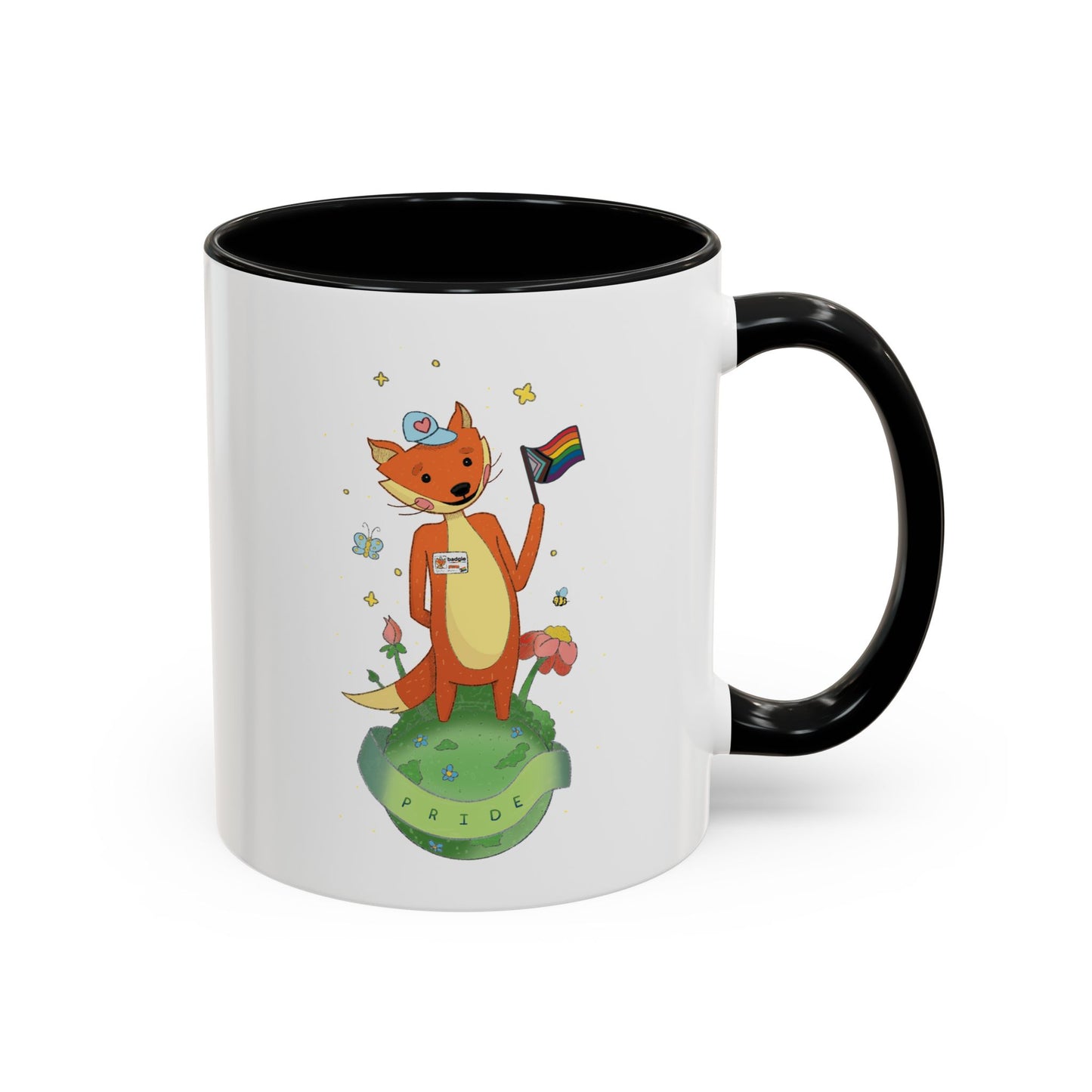 Badgie Ceramic Coffee Mug - Pride Fox "Kit"