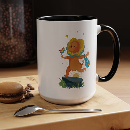 Badgie Ceramic Coffee Mug - Pansexual Lion "Barb"