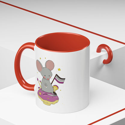 Badgie Ceramic Coffee Mug - Asexual Mouse "Roan"