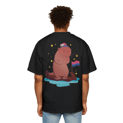 Badgie Oversized Heavy Drop Shoulder T-Shirt - Bisexual Otter "River"