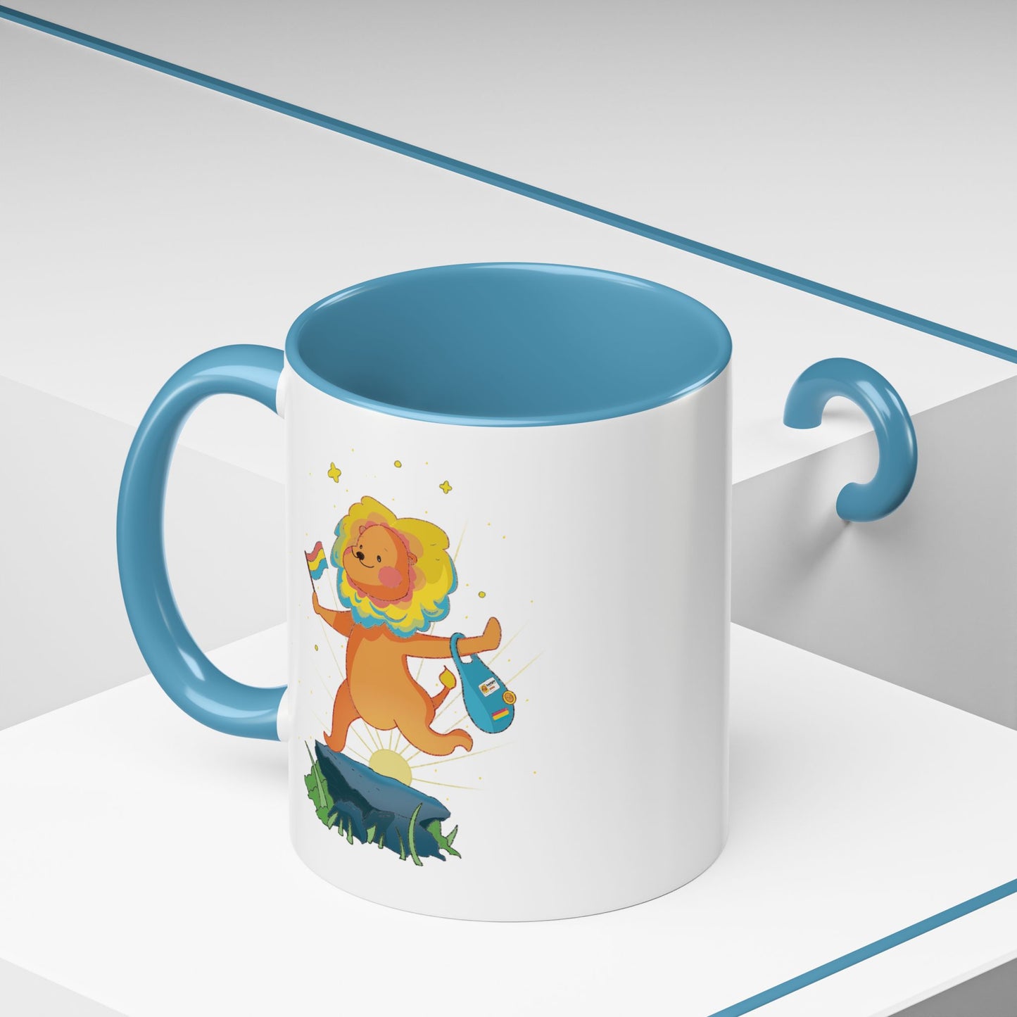 Badgie Ceramic Coffee Mug - Pansexual Lion "Barb"