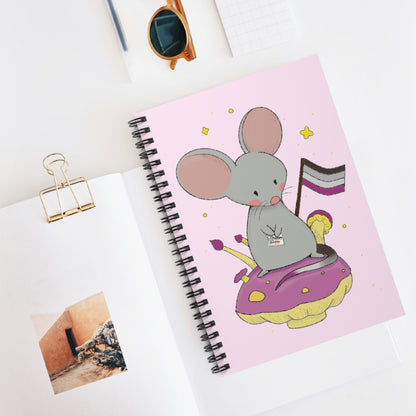 Badgie Spiral Notebook Ruled Lines - Asexual Mouse "Roan"