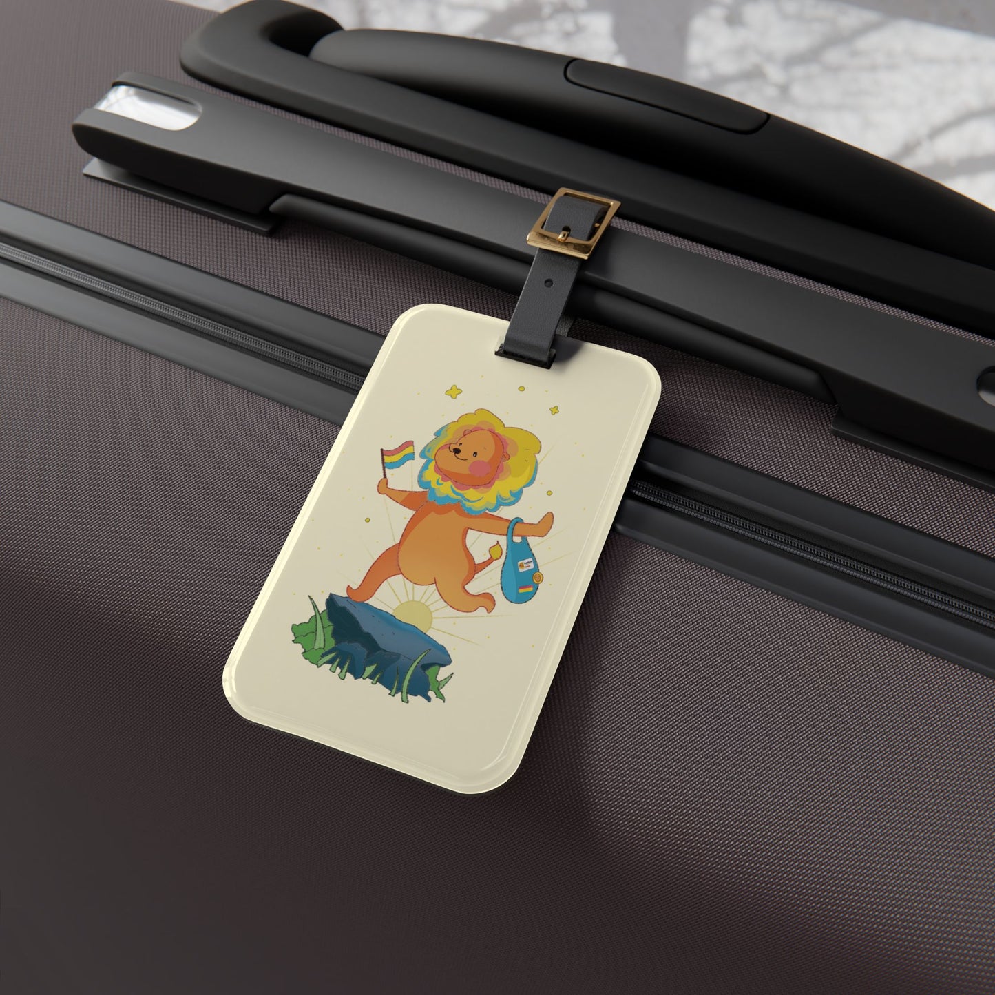 Badgie Luggage Tag - Pansexual Lion "Barb"