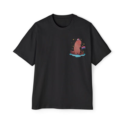 Badgie Oversized Heavy Drop Shoulder T-Shirt - Bisexual Otter "River"