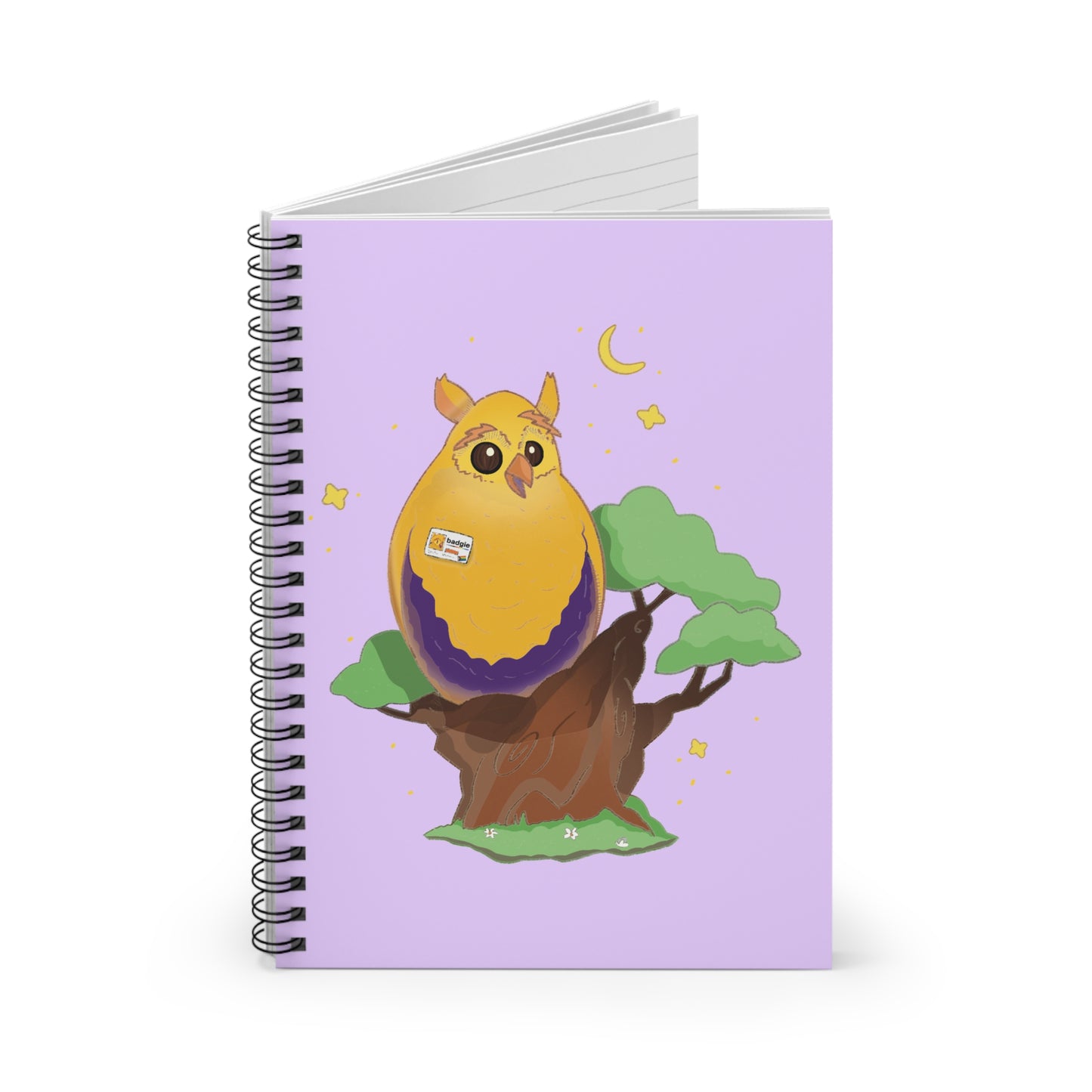 Badgie Spiral Notebook Ruled Lines - Intersex Owl "Albert"