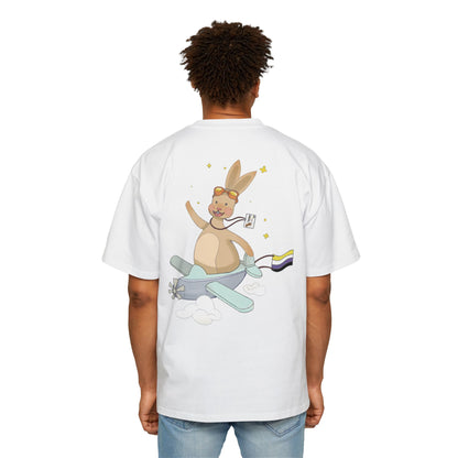 Badgie Oversized Heavy Drop Shoulder T-Shirt - Nonbinary Rabbit "Rex"