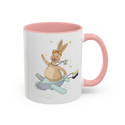 Badgie Ceramic Coffee Mug - Nonbinary Rabbit “Rex”