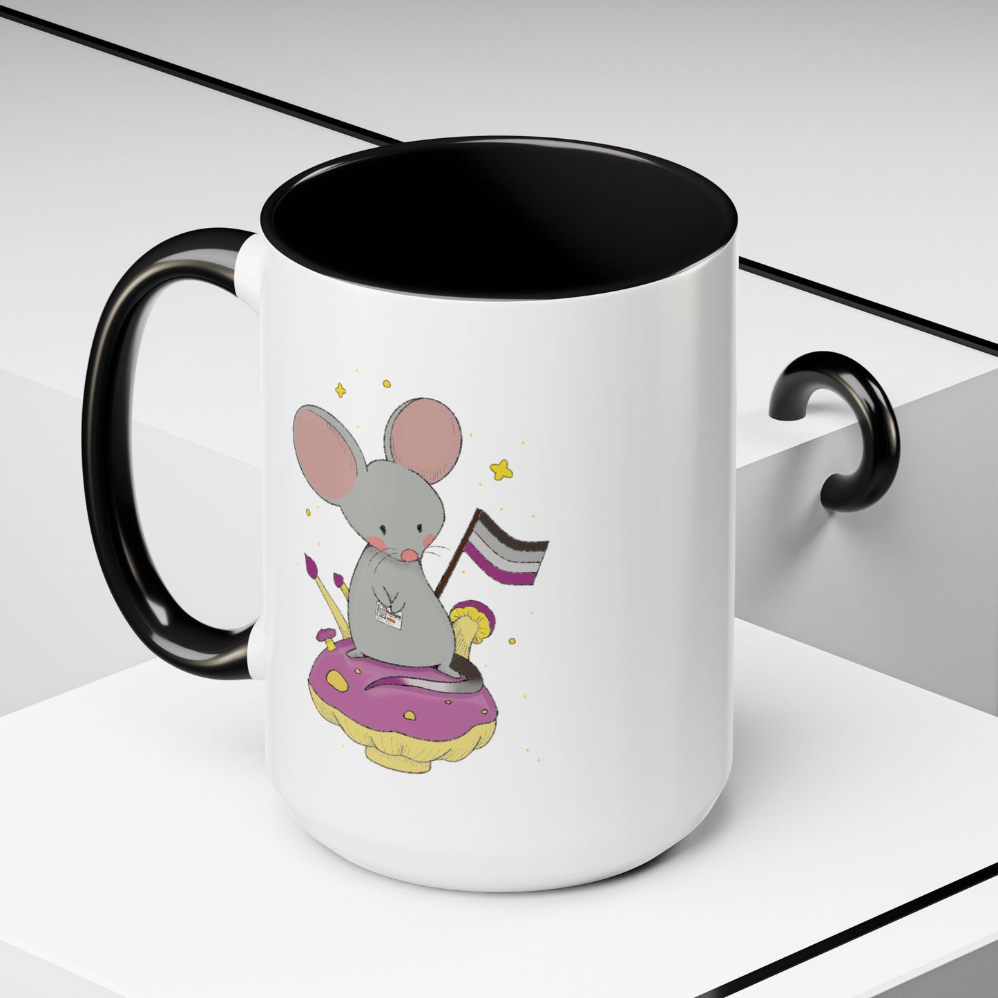 Badgie Ceramic Coffee Mug - Asexual Mouse "Roan"