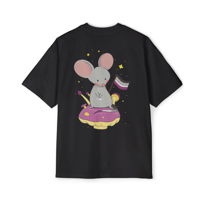 Badgie Oversized Heavy Drop Shoulder T-Shirt -  Asexual Mouse "Roan"