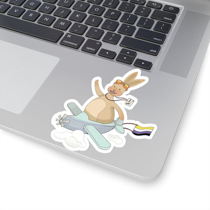 Kiss-Cut Stickers - Nonbinary Rabbit "Rex"