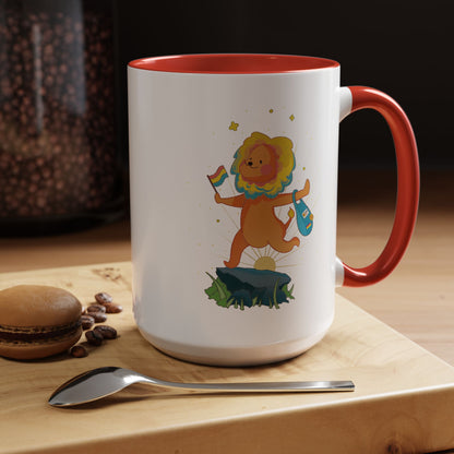 Badgie Ceramic Coffee Mug - Pansexual Lion "Barb"