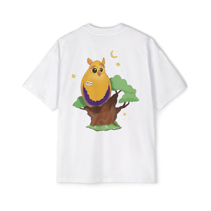 Badgie Oversized Heavy Drop Shoulder T-Shirt - Intersex Owl "Albert"