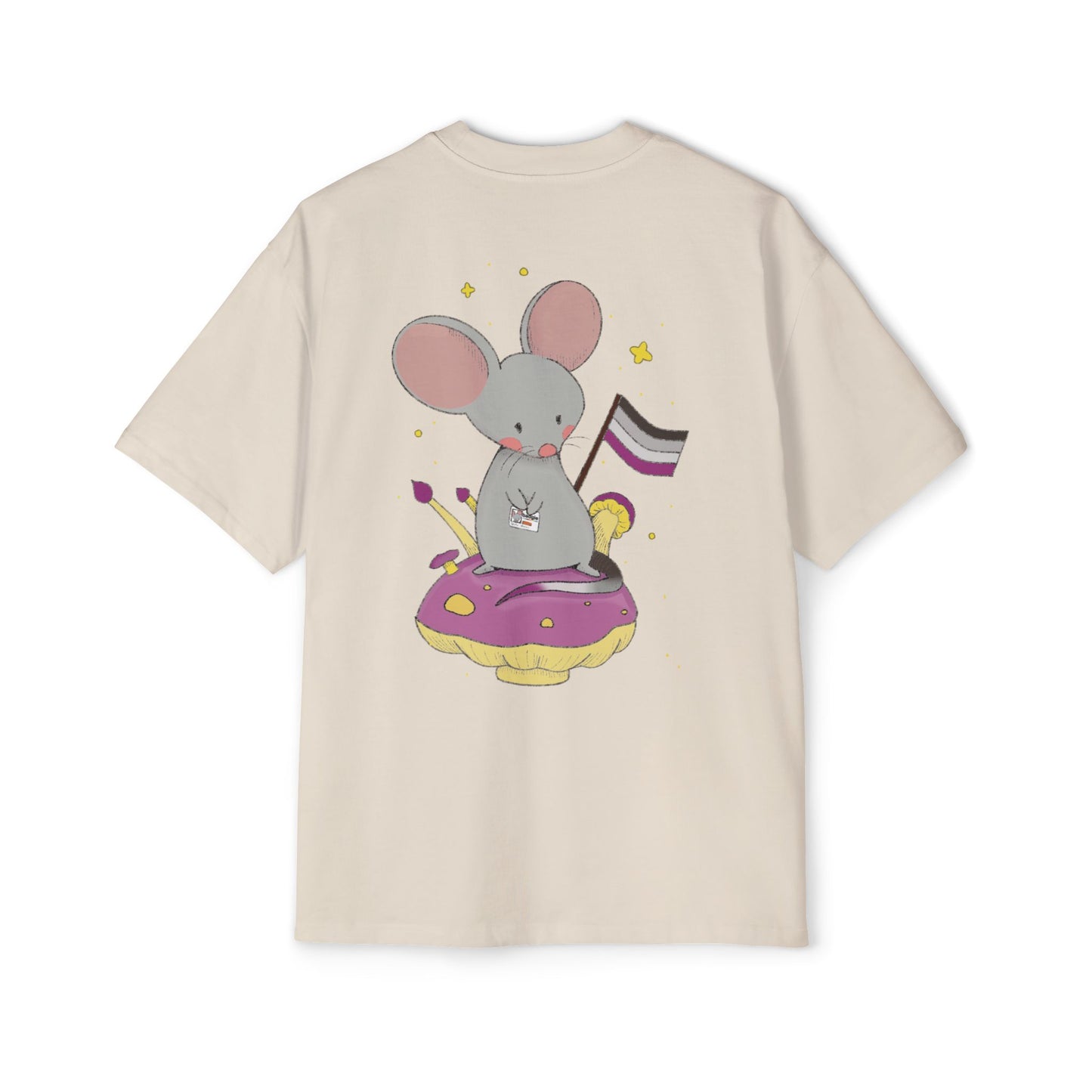 Badgie Oversized Heavy Drop Shoulder T-Shirt -  Asexual Mouse "Roan"