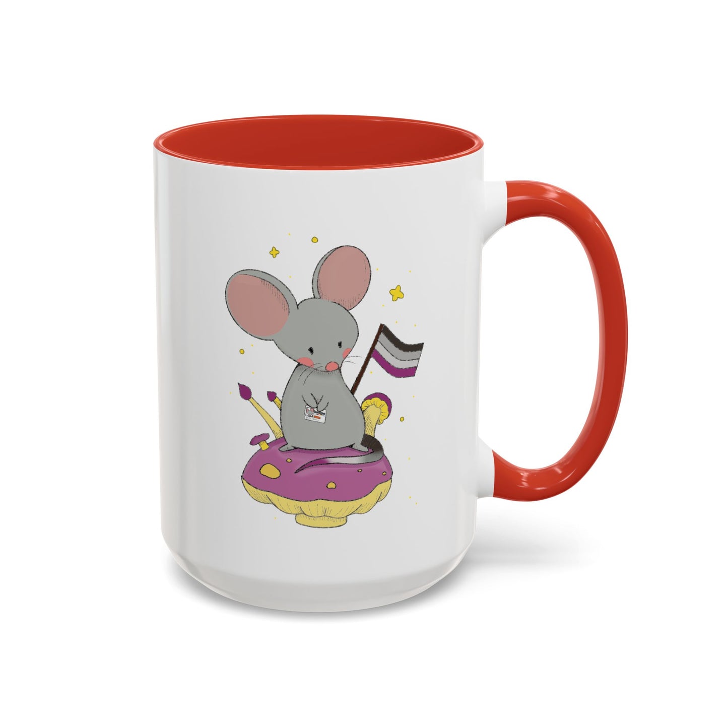 Badgie Ceramic Coffee Mug - Asexual Mouse "Roan"