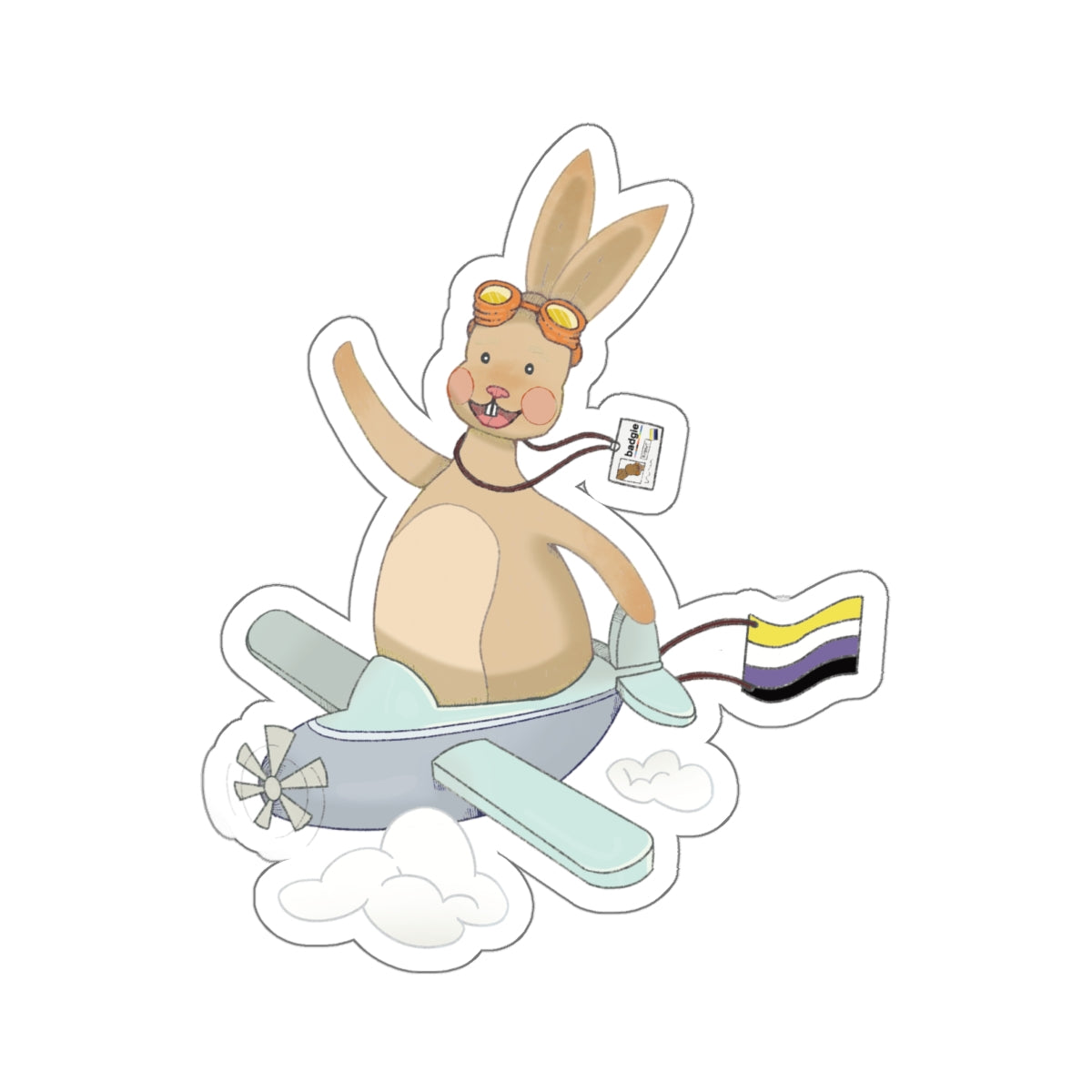 Kiss-Cut Stickers - Nonbinary Rabbit "Rex"