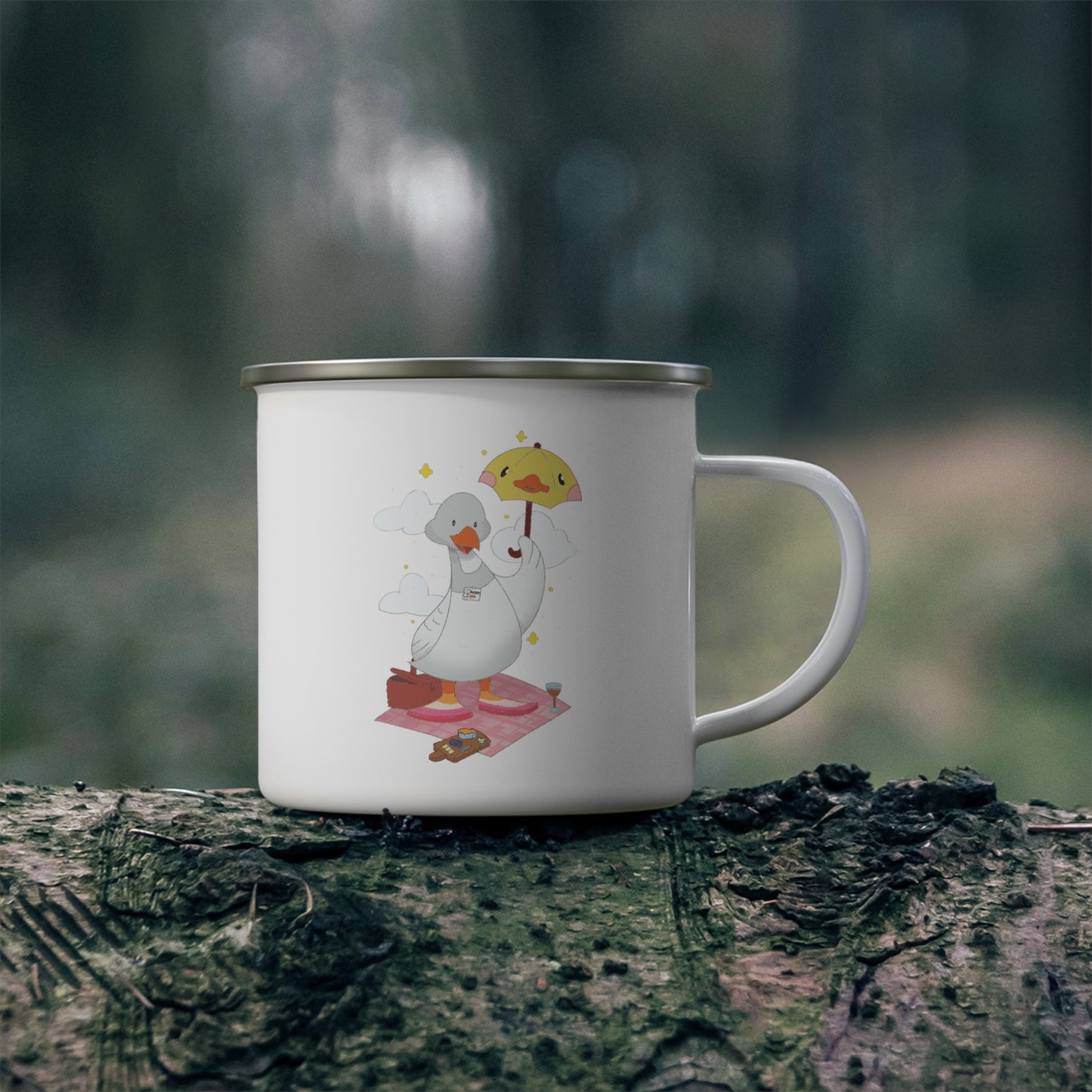 Badgie Enamel Camping Mug - Lesbian Goose “Tula”