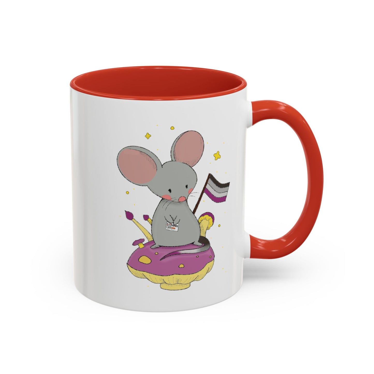 Badgie Ceramic Coffee Mug - Asexual Mouse "Roan"