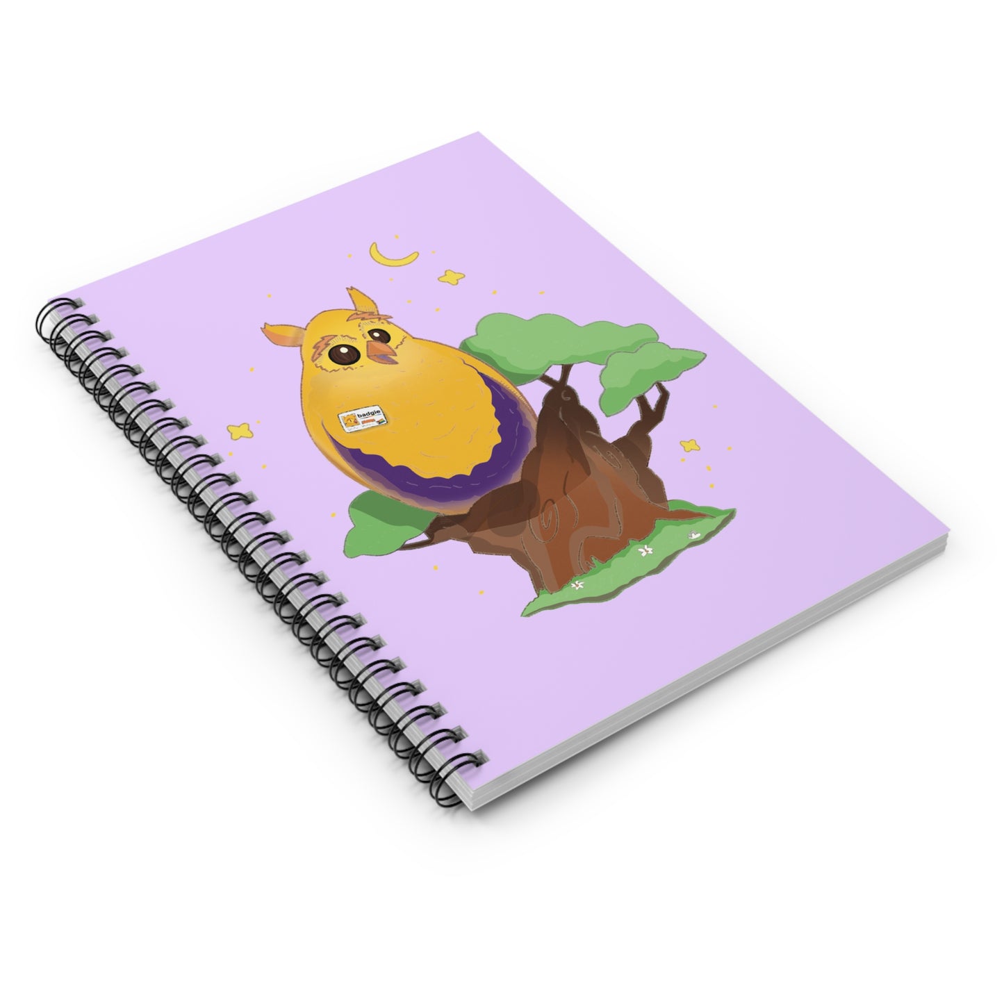 Badgie Spiral Notebook Ruled Lines - Intersex Owl "Albert"