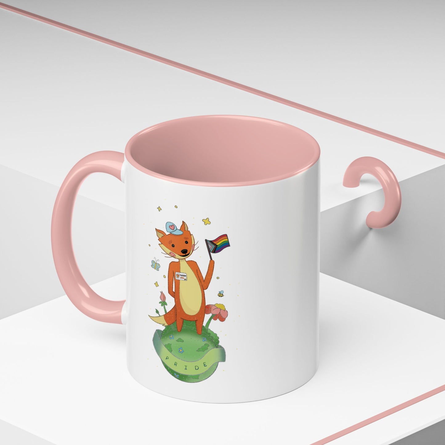 Badgie Ceramic Coffee Mug - Pride Fox "Kit"