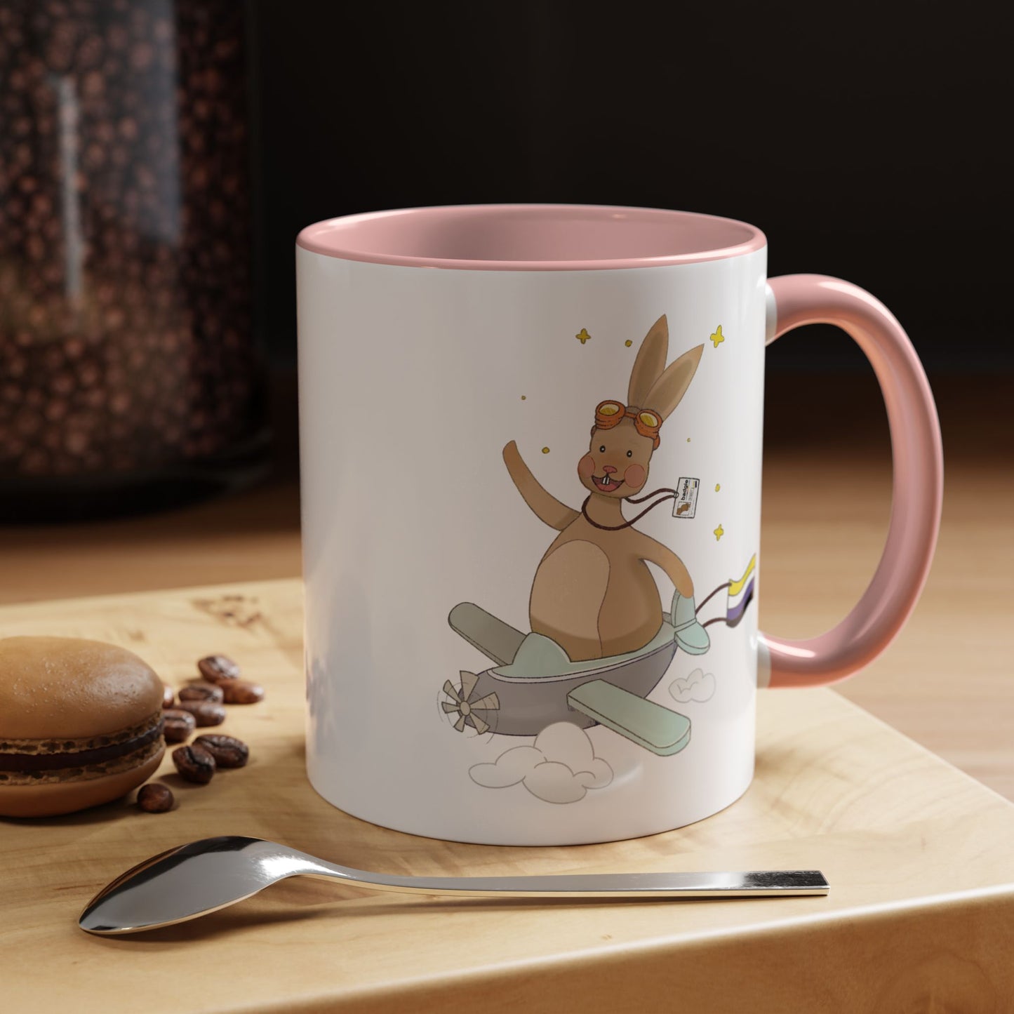 Badgie Ceramic Coffee Mug - Nonbinary Rabbit “Rex”