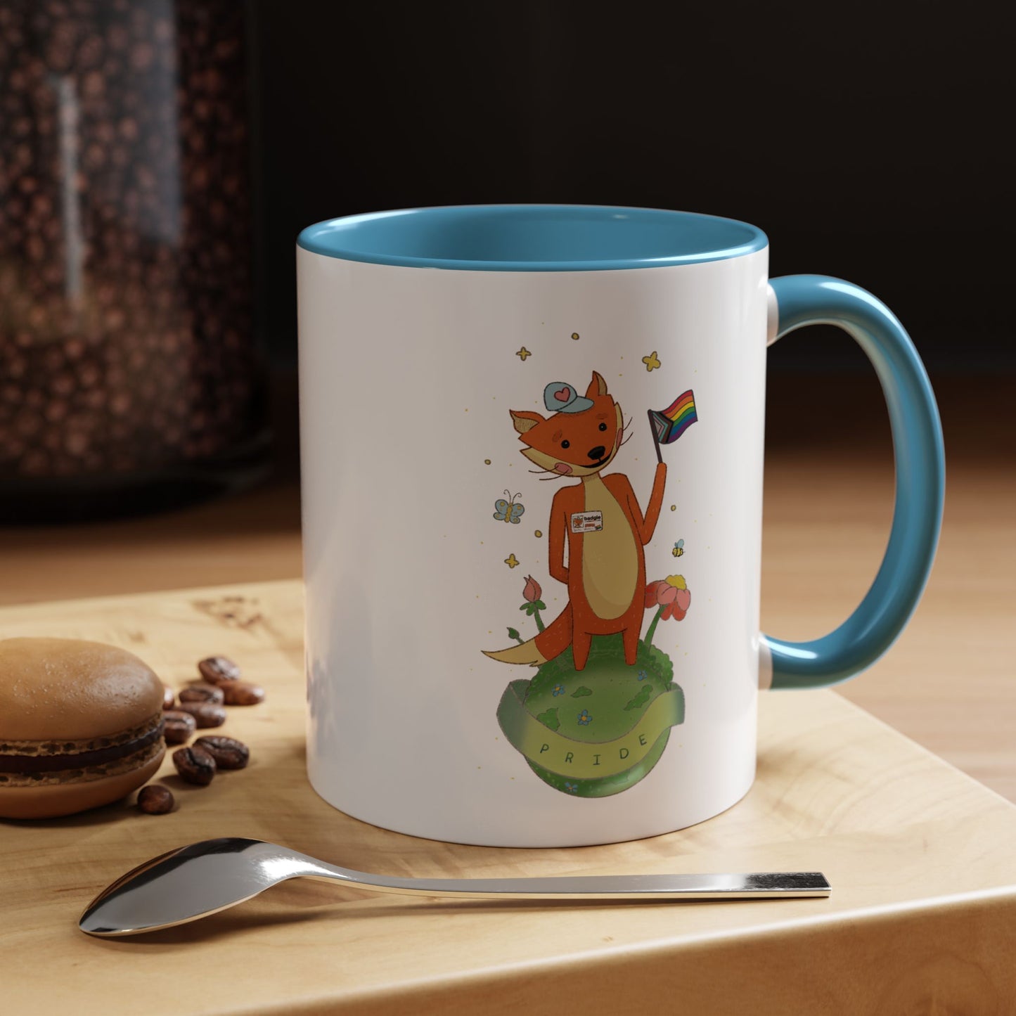 Badgie Ceramic Coffee Mug - Pride Fox "Kit"