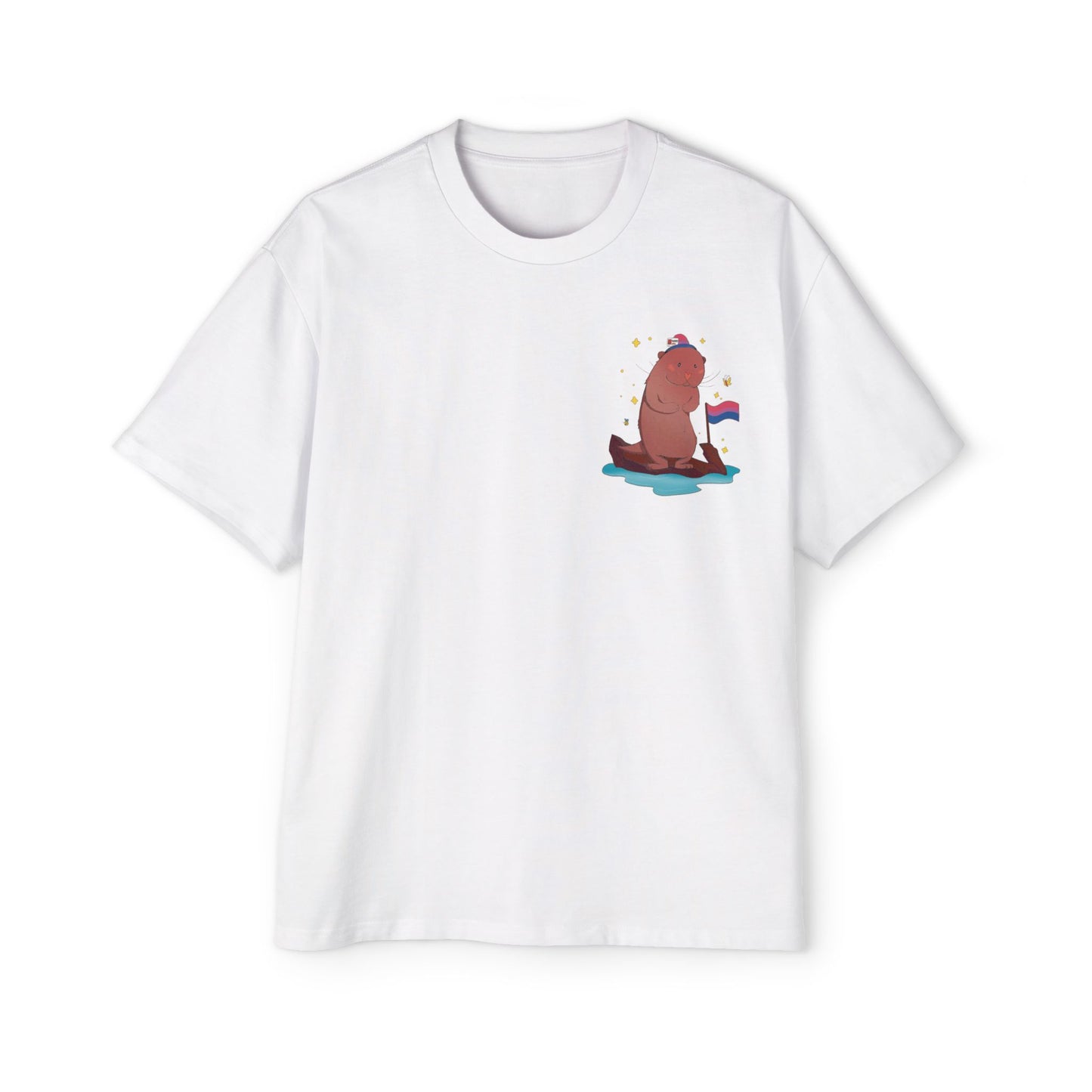 Badgie Oversized Heavy Drop Shoulder T-Shirt - Bisexual Otter "River"