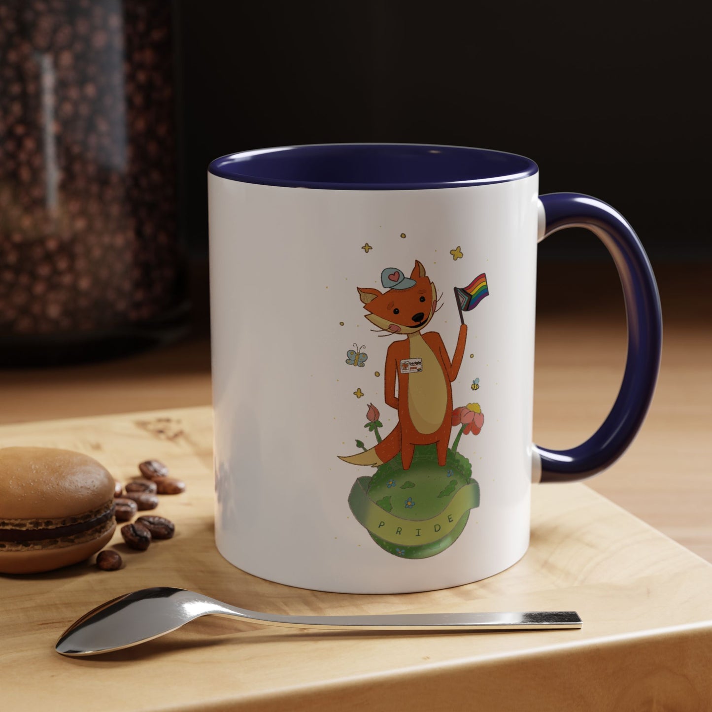 Badgie Ceramic Coffee Mug - Pride Fox "Kit"