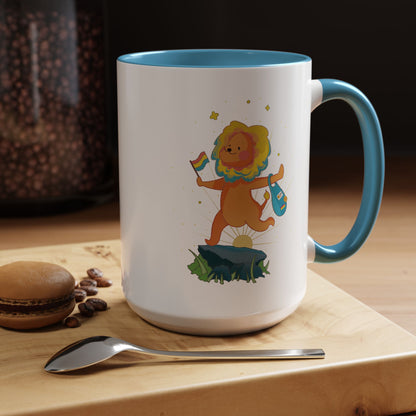 Badgie Ceramic Coffee Mug - Pansexual Lion "Barb"