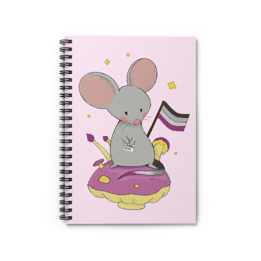 Badgie Spiral Notebook Ruled Lines - Asexual Mouse "Roan"