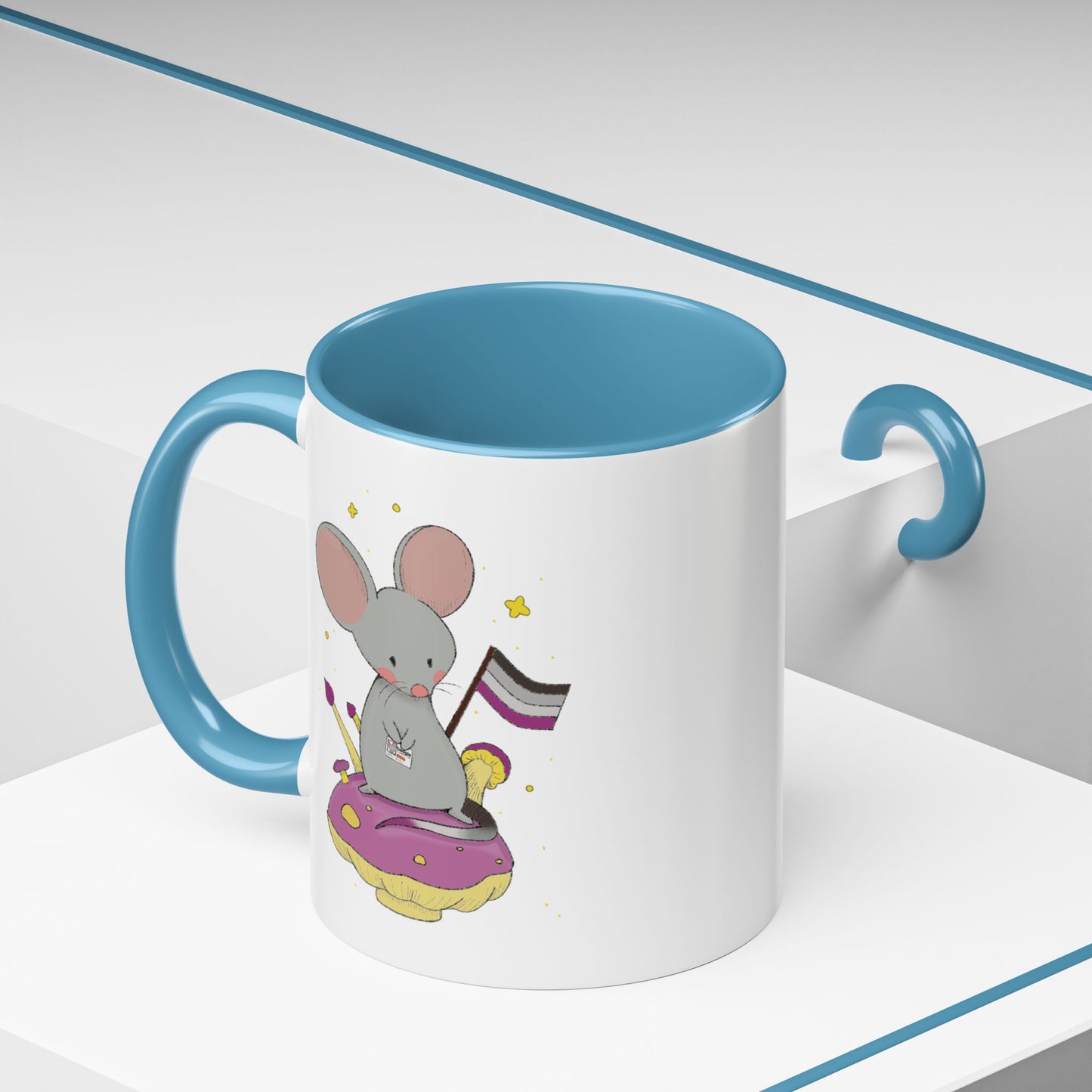 Badgie Ceramic Coffee Mug - Asexual Mouse "Roan"