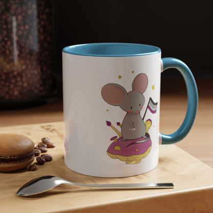 Badgie Ceramic Coffee Mug - Asexual Mouse "Roan"