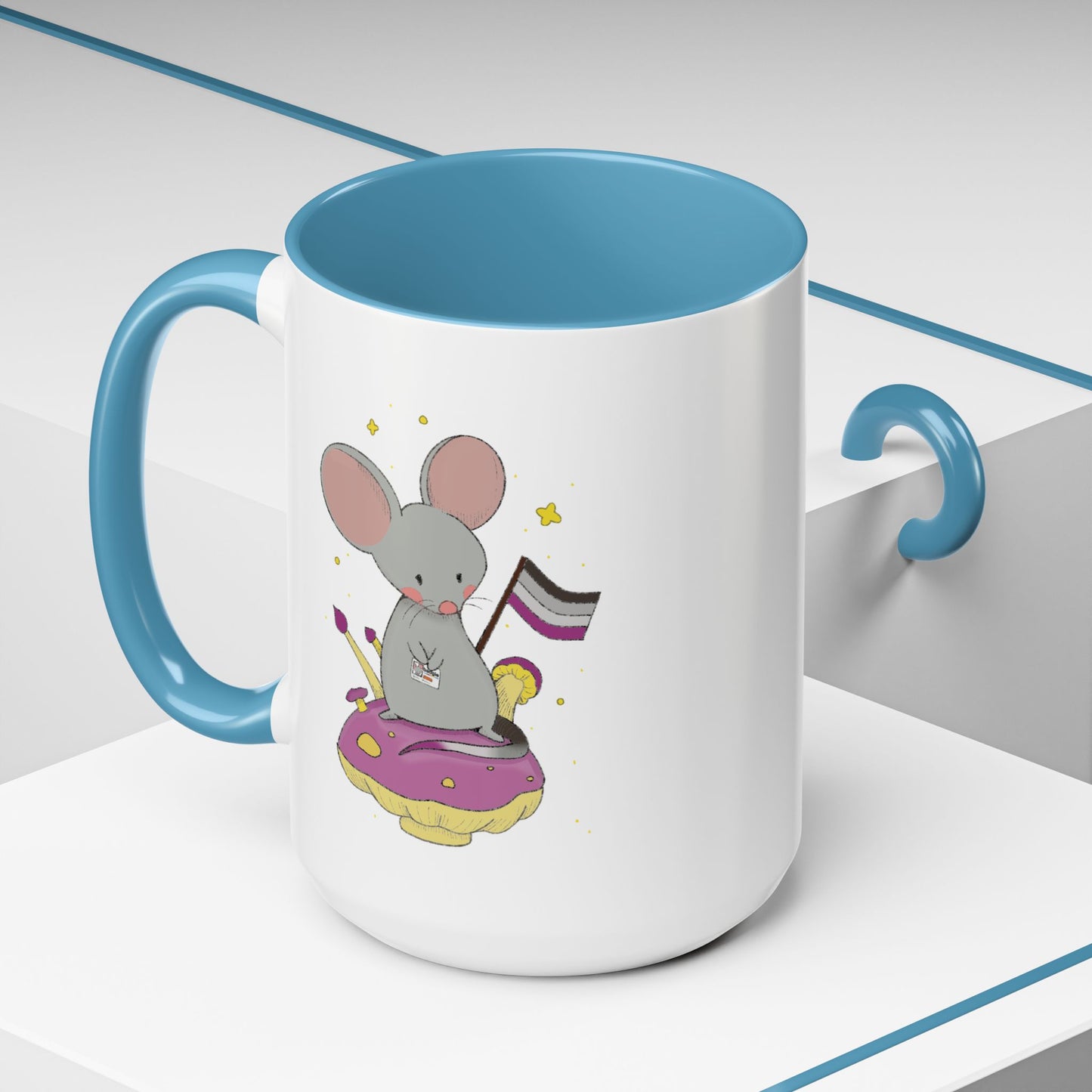 Badgie Ceramic Coffee Mug - Asexual Mouse "Roan"