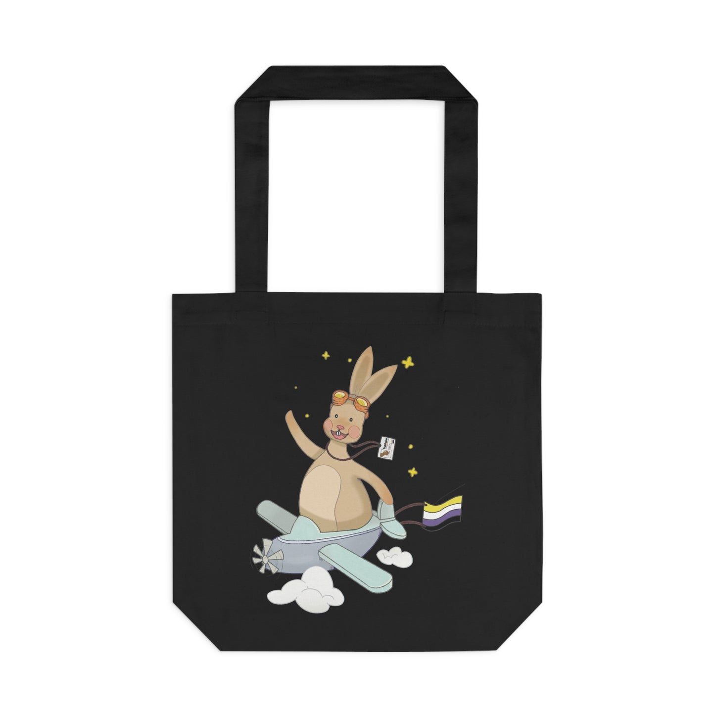 Badgie Tote Bag - Nonbinary Rabbit "Rex"