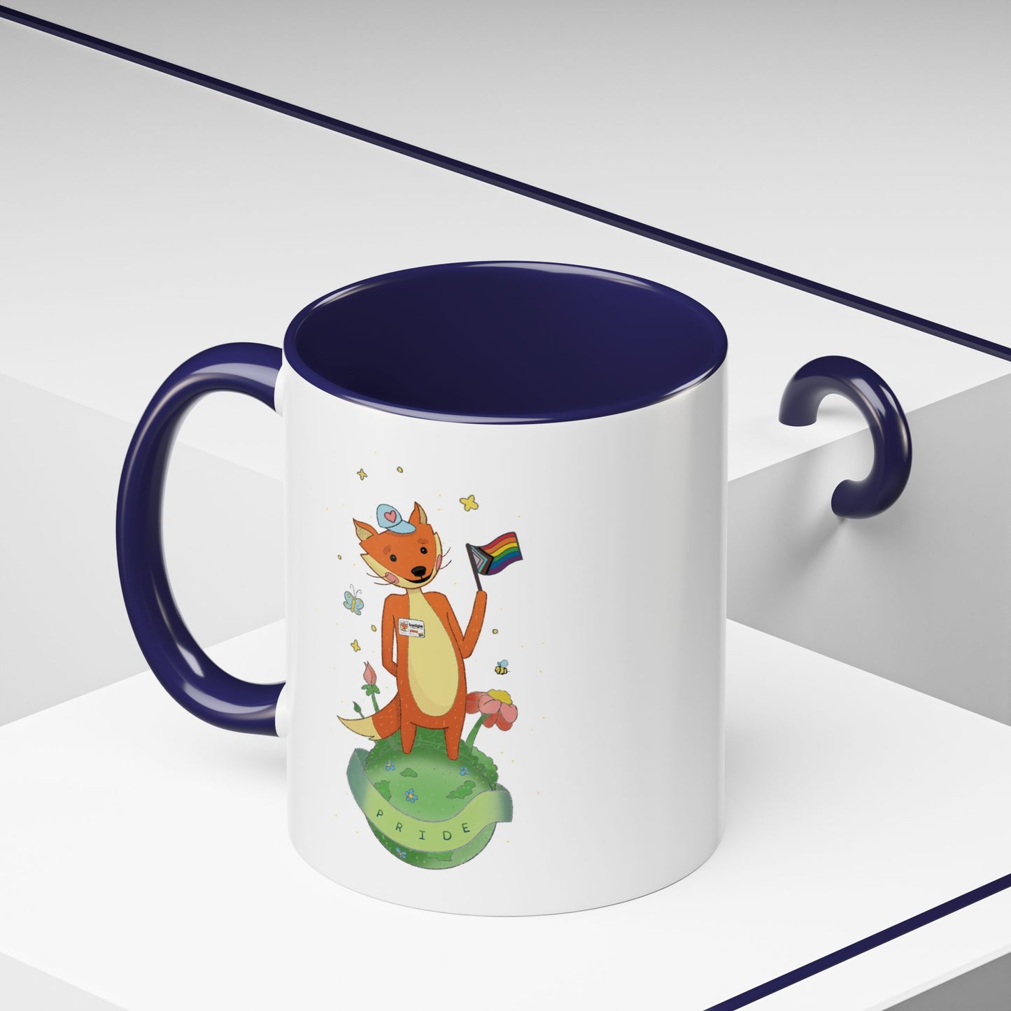 Badgie Ceramic Coffee Mug - Pride Fox "Kit"