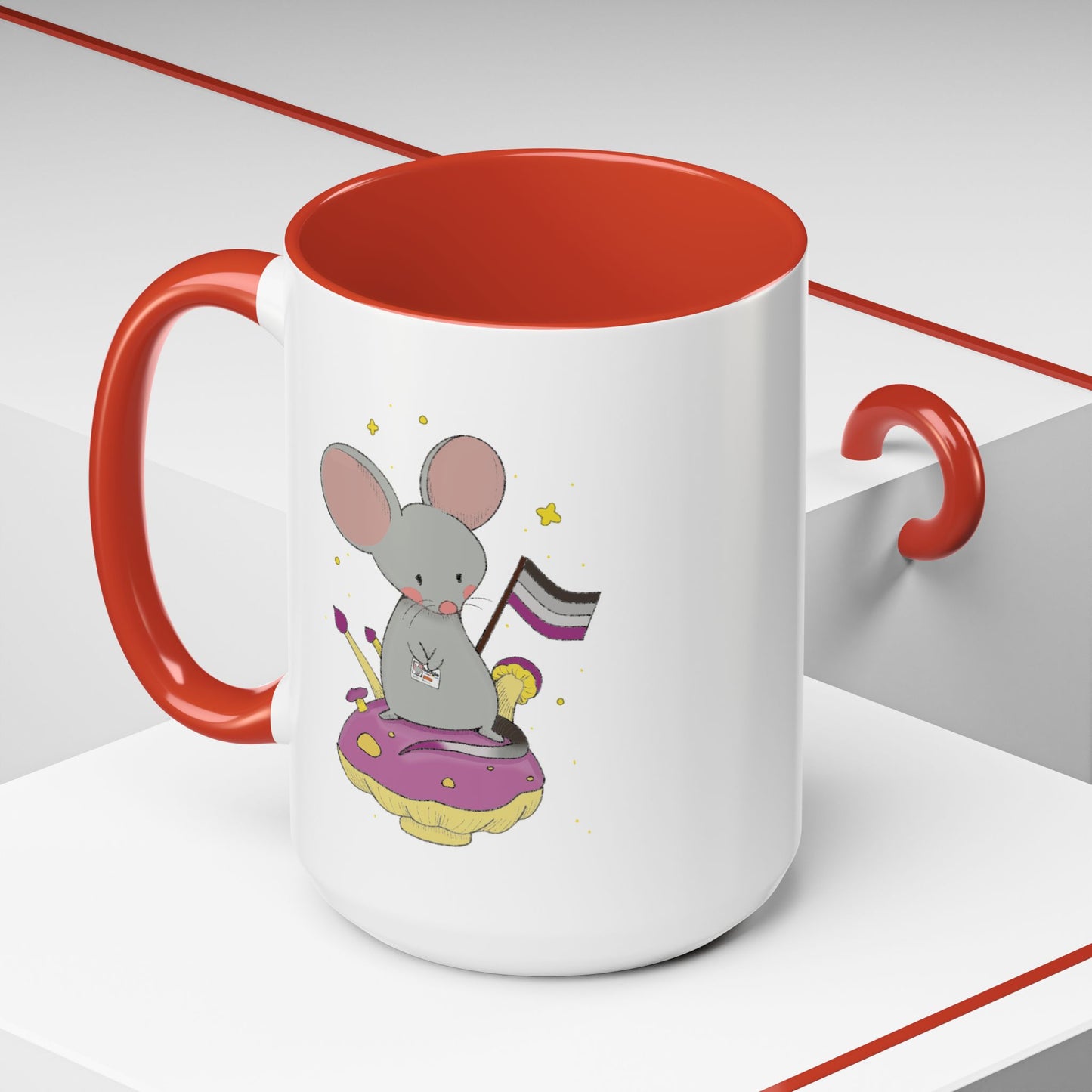 Badgie Ceramic Coffee Mug - Asexual Mouse "Roan"