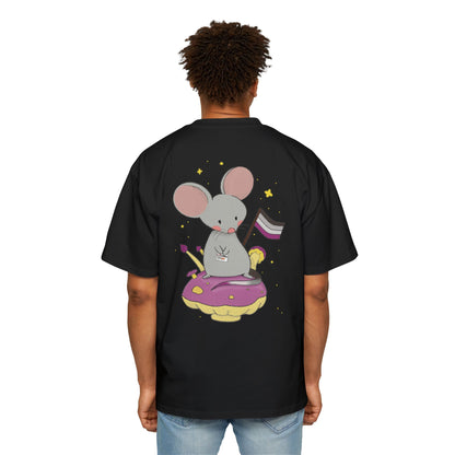 Badgie Oversized Heavy Drop Shoulder T-Shirt -  Asexual Mouse "Roan"