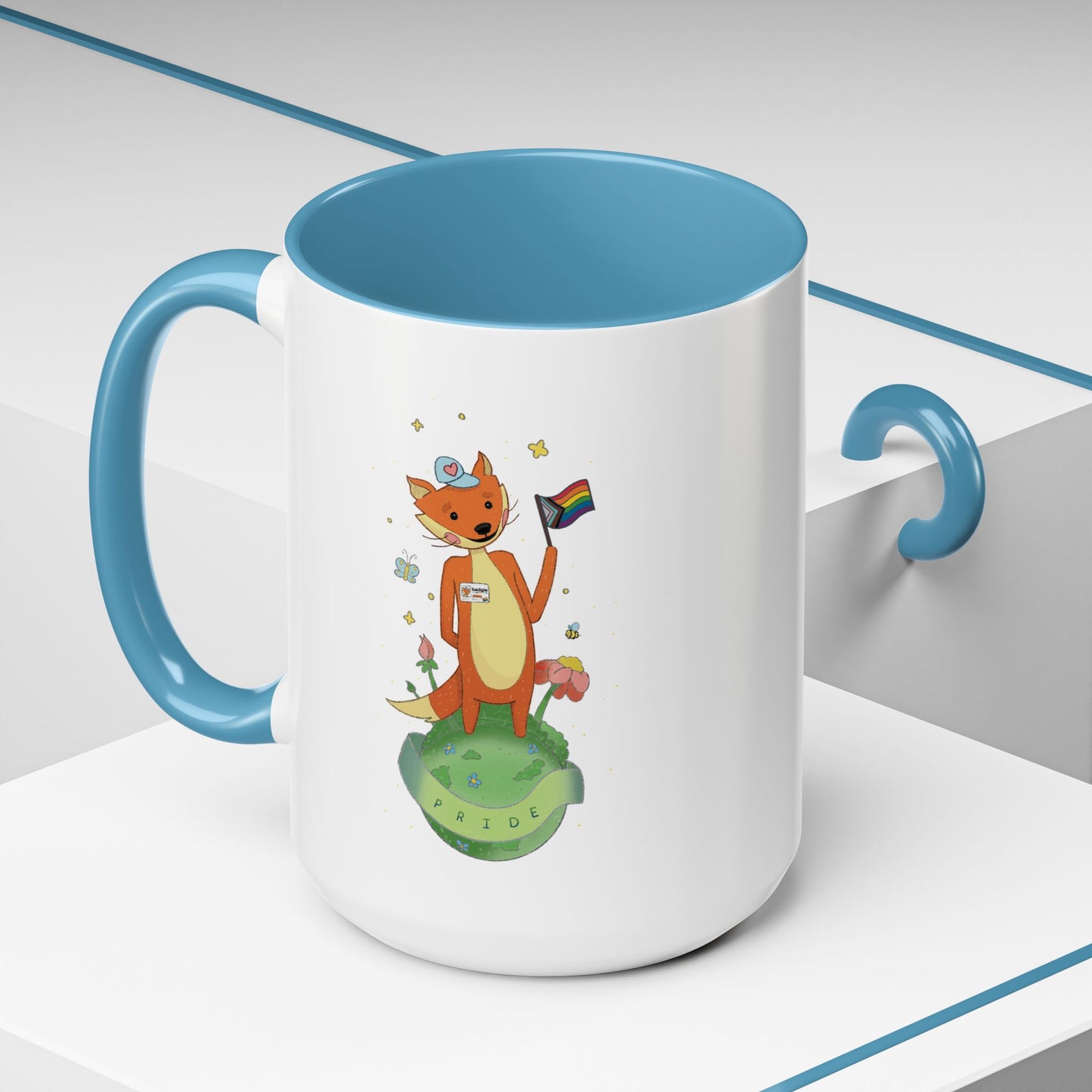 Badgie Ceramic Coffee Mug - Pride Fox "Kit"