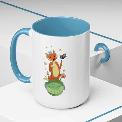 Badgie Ceramic Coffee Mug - Pride Fox "Kit"